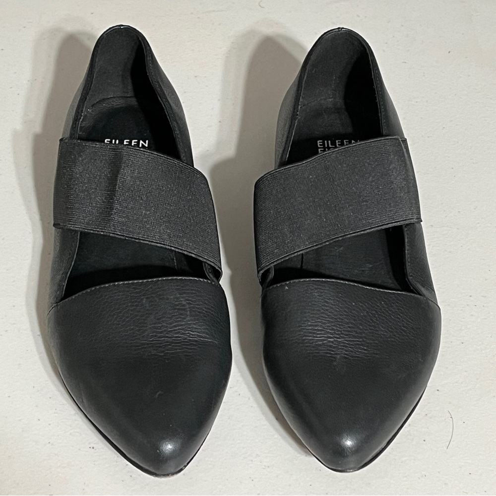 Eileen Fisher Vero Cuoio Pointed Toe Black Flats